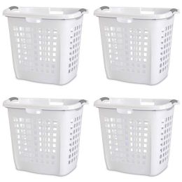 Set of 4 Heavy Duty Plastic Laundry Hamper Dirty Clothes Basket