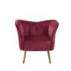 Reese Accent Chair, Burgundy Velvet & Gold(D0102HH7E62)