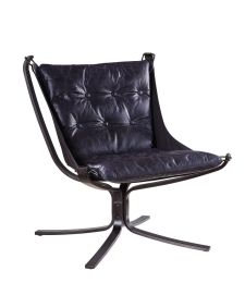 Carney Accent Chair, Vintage Blue Top Grain Leather(D0102HH7EYP)