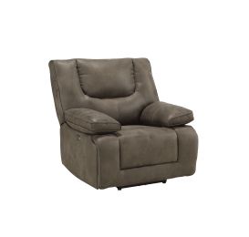 Harumi Recliner (Power Motion), Gray Leather-Aire YJ(D0102HH7RN8)