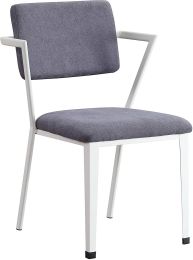 Cargo Chair, Gray Fabric & White YJ(D0102HH7RP6)