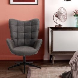 27.2 inches Wide Tufted Swivel Armchair(D0102HPYLJY)