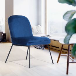 Set of 2 Accent Chair Soft Velvet Leisure Chair Upholstered Dining Chair with Backrest Armrest, Grey(D0102HPYYSG)