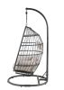 Oldi Patio Hanging Chair with Stand, Beige Fabric & Black Wicker(D0102HH7RGT)