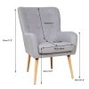 FAMIKITO Contemporary Stylish Button-Tufted Upholstered Accent Armchair with Wood Legs(D0102HPYXBG)