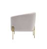 Carlson Accent Chair, Beige Velvet & Chrome(D0102HH7E6X)