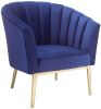 Colla Accent Chair in Midnight Blue Velvet & Gold(D0102HH7E6T)