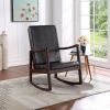 Raina Rocking Chair, Dark Brown PU & Espresso Finish(D0102HH7EZ2)
