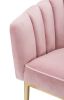 Colla Accent Chair in Blush Pink Velvet & Gold(D0102HH7E66)