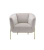 Carlson Accent Chair, Beige Velvet & Chrome(D0102HH7E6X)