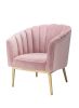 Colla Accent Chair in Blush Pink Velvet & Gold(D0102HH7E66)