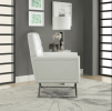 Rafael Accent Chair in White PU & Stainless Steel(D0102HH7E18)