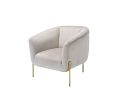 Carlson Accent Chair, Beige Velvet & Chrome(D0102HH7E6X)