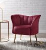 Reese Accent Chair, Burgundy Velvet & Gold(D0102HH7E62)