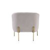 Carlson Accent Chair, Beige Velvet & Chrome(D0102HH7E6X)