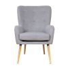 FAMIKITO Contemporary Stylish Button-Tufted Upholstered Accent Armchair with Wood Legs(D0102HPYXBG)