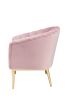 Colla Accent Chair in Blush Pink Velvet & Gold(D0102HH7E66)