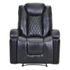Oris Fur. Power Motion Recliner with USB Charge Port and Two Cup Holders -PU Leather Lounge chair for Living Room(D0102HEBRC7)