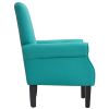 Modern Wing Back Accent Chair Roll Arm Living Room Cushion with Wooden Legs, Mallard Teal(D0102HEB527)