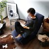 Single sofa reclining chair Japanese chair lazy sofa tatami balcony reclining chair leisure sofa adjustable chair(D0102HEC4TU)