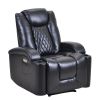 Oris Fur. Power Motion Recliner with USB Charge Port and Two Cup Holders -PU Leather Lounge chair for Living Room(D0102HEBRC7)