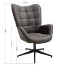 27.2 inches Wide Tufted Swivel Armchair(D0102HPYLJY)