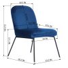 Set of 2 Accent Chair Soft Velvet Leisure Chair Upholstered Dining Chair with Backrest Armrest, Grey(D0102HPYYSG)