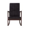 Raina Rocking Chair, Dark Brown PU & Espresso Finish(D0102HH7EZ2)