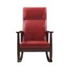 Raina Rocking Chair, Red PU & Espresso Finish(D0102HH7EM8)