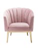Colla Accent Chair in Blush Pink Velvet & Gold(D0102HH7E66)
