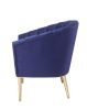 Colla Accent Chair in Midnight Blue Velvet & Gold(D0102HH7E6T)