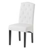 Dining PU Chair with Solid Wood Legs, 18.11&quot; L x 24.01&quot; W x 40.95&quot; H White(D0102HEC41V)