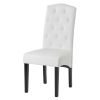 Dining PU Chair with Solid Wood Legs, 18.11&quot; L x 24.01&quot; W x 40.95&quot; H White(D0102HEC41V)