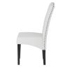 Dining PU Chair with Solid Wood Legs, 18.11&quot; L x 24.01&quot; W x 40.95&quot; H White(D0102HEC41V)