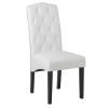 Dining PU Chair with Solid Wood Legs, 18.11&quot; L x 24.01&quot; W x 40.95&quot; H White(D0102HEC41V)