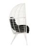 Galzed Patio Lounge Chair, Black Fabric & White Wicker(D0102HH7RG6)
