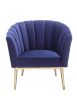 Colla Accent Chair in Midnight Blue Velvet & Gold(D0102HH7E6T)
