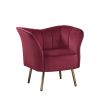 Reese Accent Chair, Burgundy Velvet & Gold(D0102HH7E62)