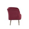 Reese Accent Chair, Burgundy Velvet & Gold(D0102HH7E62)