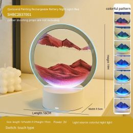 Creative Gift Quicksand Lamp Decorative Lamp (Size: 5WRGBUSB Power Supply-Red)
