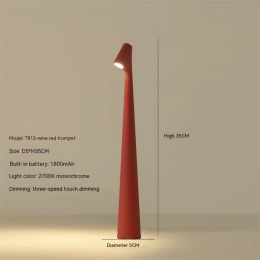 Table Lamp Bedroom Bedside Lamp Creative Living Room Study Lamp Top Touch Dimming Atmosphere Desktop Decoration Lamp (Option: Red-Small-1800MA)