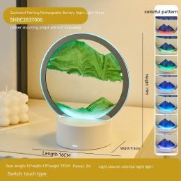 Creative Gift Quicksand Lamp Decorative Lamp (Size: 5WRGBUSB Power Supply-Green)