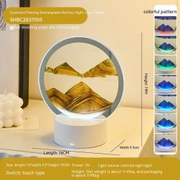 Creative Gift Quicksand Lamp Decorative Lamp (Size: 5WRGBUSB Power Supply-Orange)