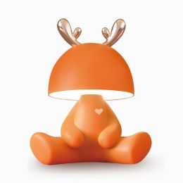 Bluetooth Speaker Rechargeable LED Eye Protection Desk Lamp (Option: Orange-Deer-With Bluetooth)