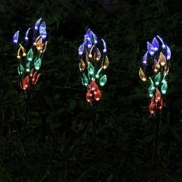 New Solar Leaf Branch Light Garden Lawn (Option: Color-3PCS)
