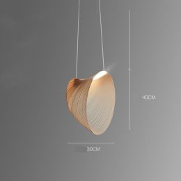 Dining Room Chandelier Log Bar Table Lamp Nordic Modern Simple (Option: Wood-Infinite dimming-40cm)