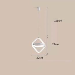 Bedside Chandelier Bedroom Dining Room Bar Long Line Single Head (Option: White square-The white light)
