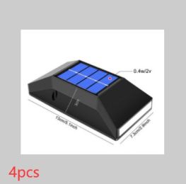 Solar Small Wall Light 6LED Staircase Light (Option: White light 4pcs)