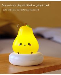 Cute Pet Sleeping Small Night Lamp USB Charging Desktop Pat Touch Induction Lamp (Option: 3W-Stupid Bear White Light-USB)