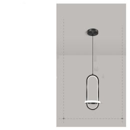 Modern Simple Led Bedroom Bedside Chandelier Nordic Creative Personality (Option: Black-neutral light)